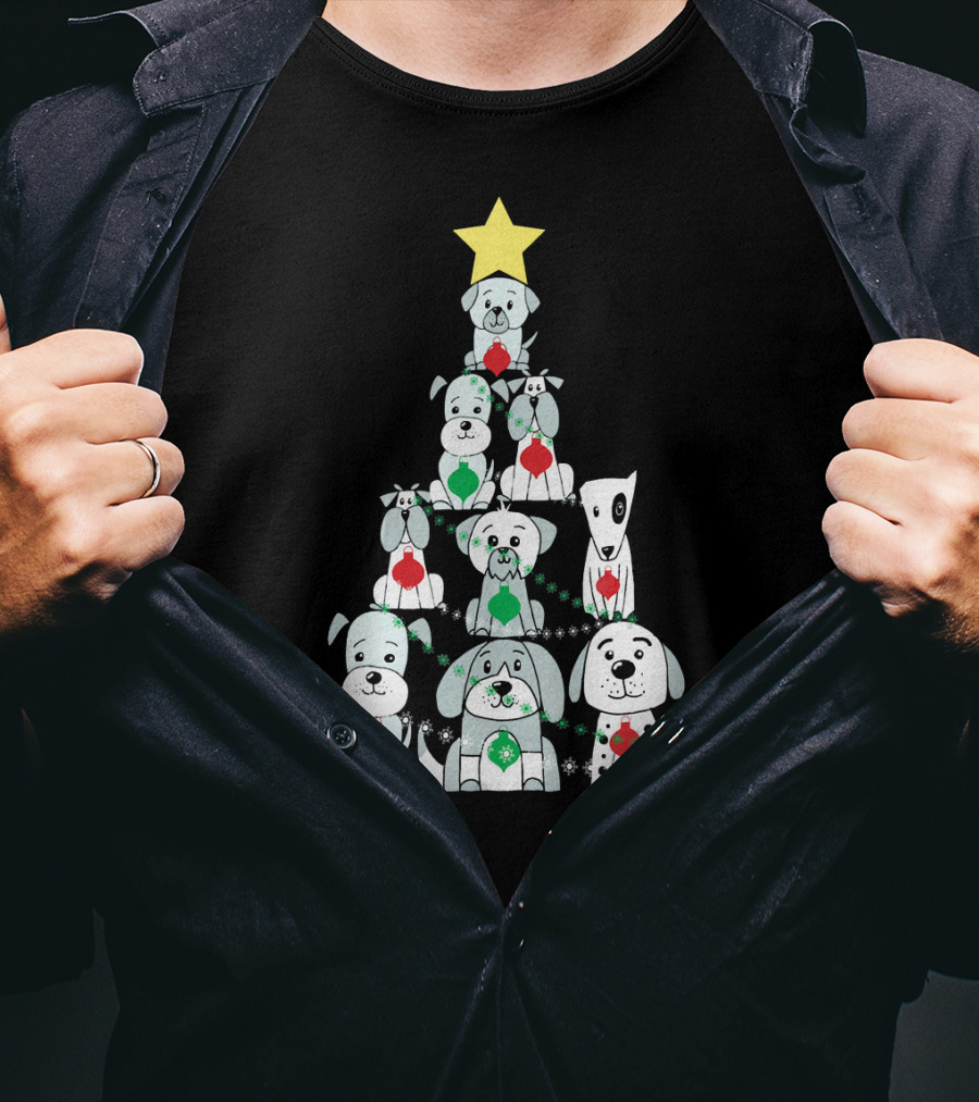 Christmas Dog Tree With Star T-Shirt