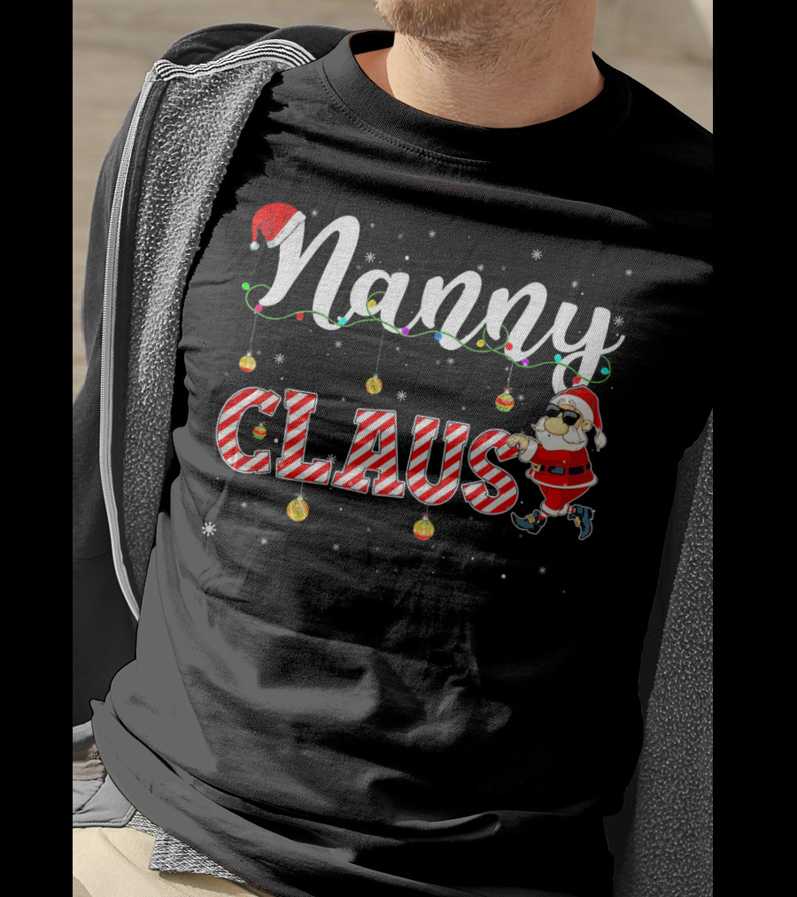Nanny Claus Cute Christmas Santa Hat Matching T-Shirt