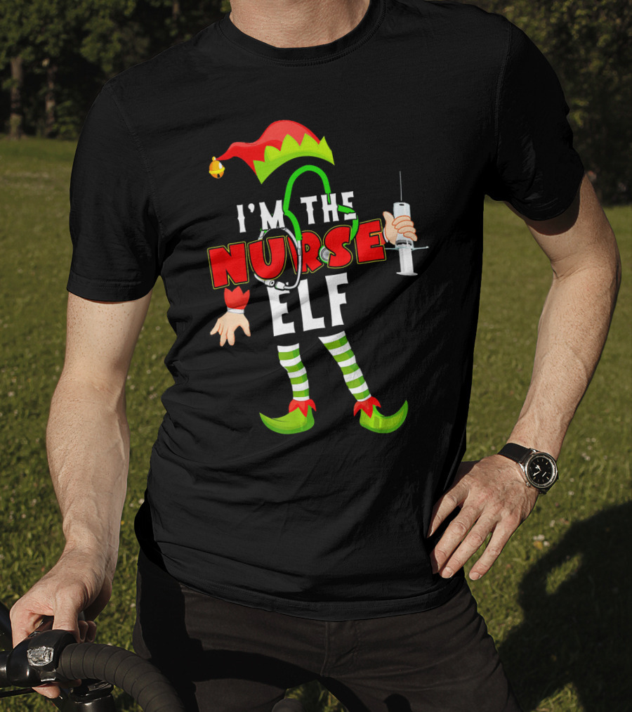 I'm The Nurse Elf RN Syringe Stethoscope Christmas Costume T-Shirt