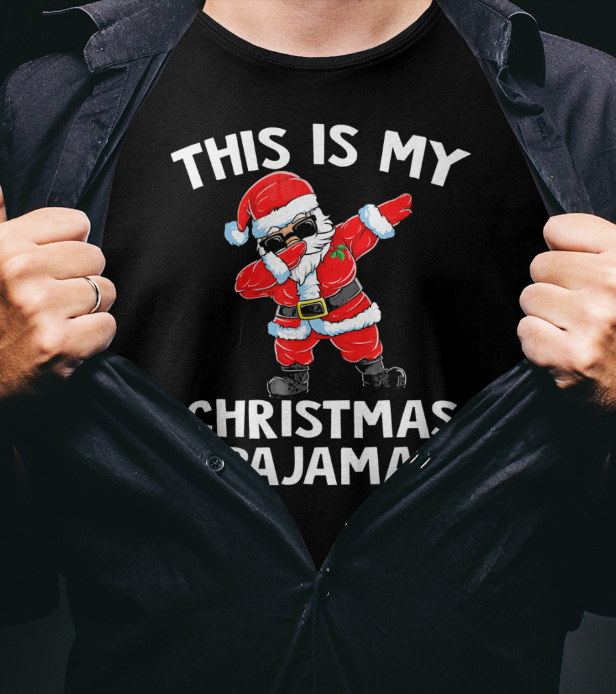 This Is My Christmas Pajama Dabbing Santa T-Shirt