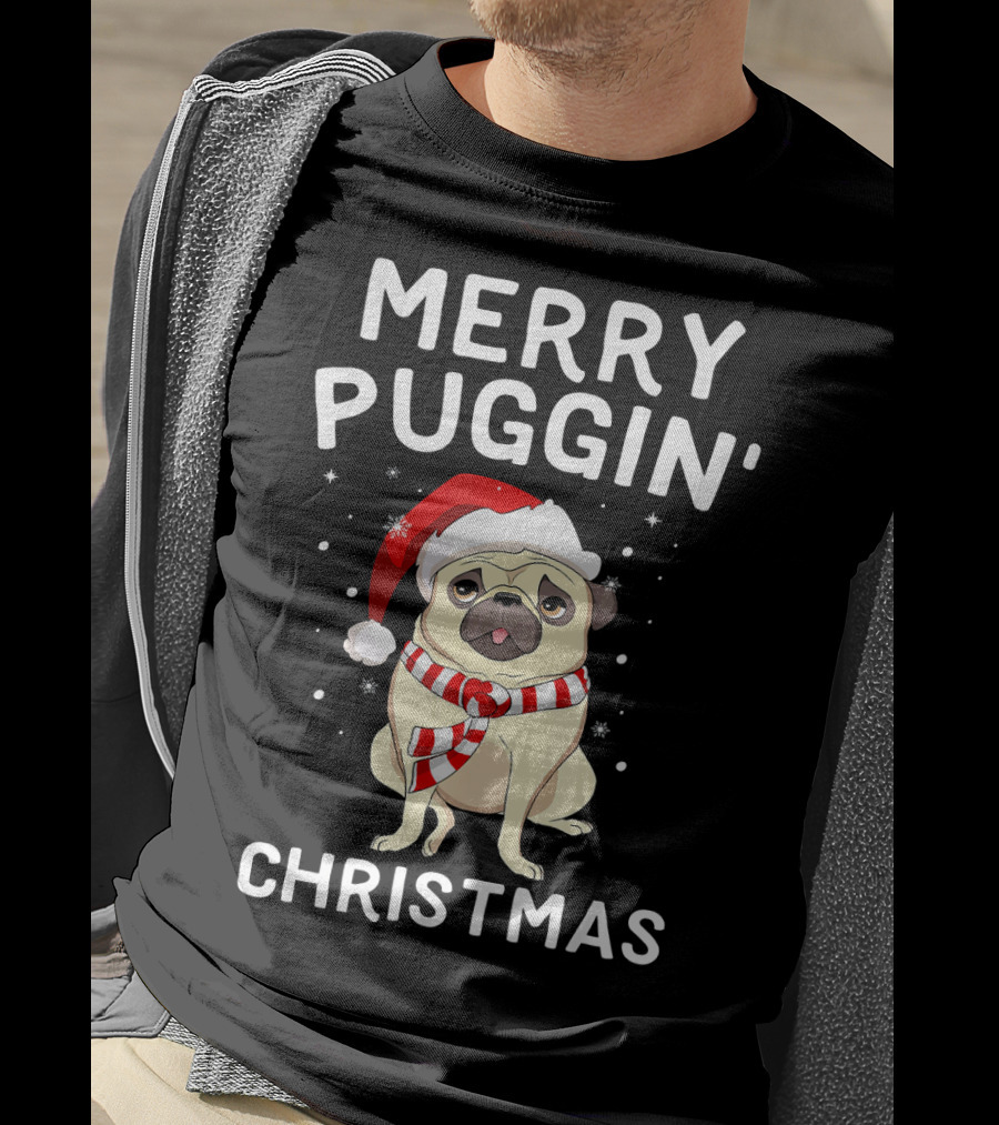 Merry Puggin' Christmas Santa Pug Holiday T-Shirt