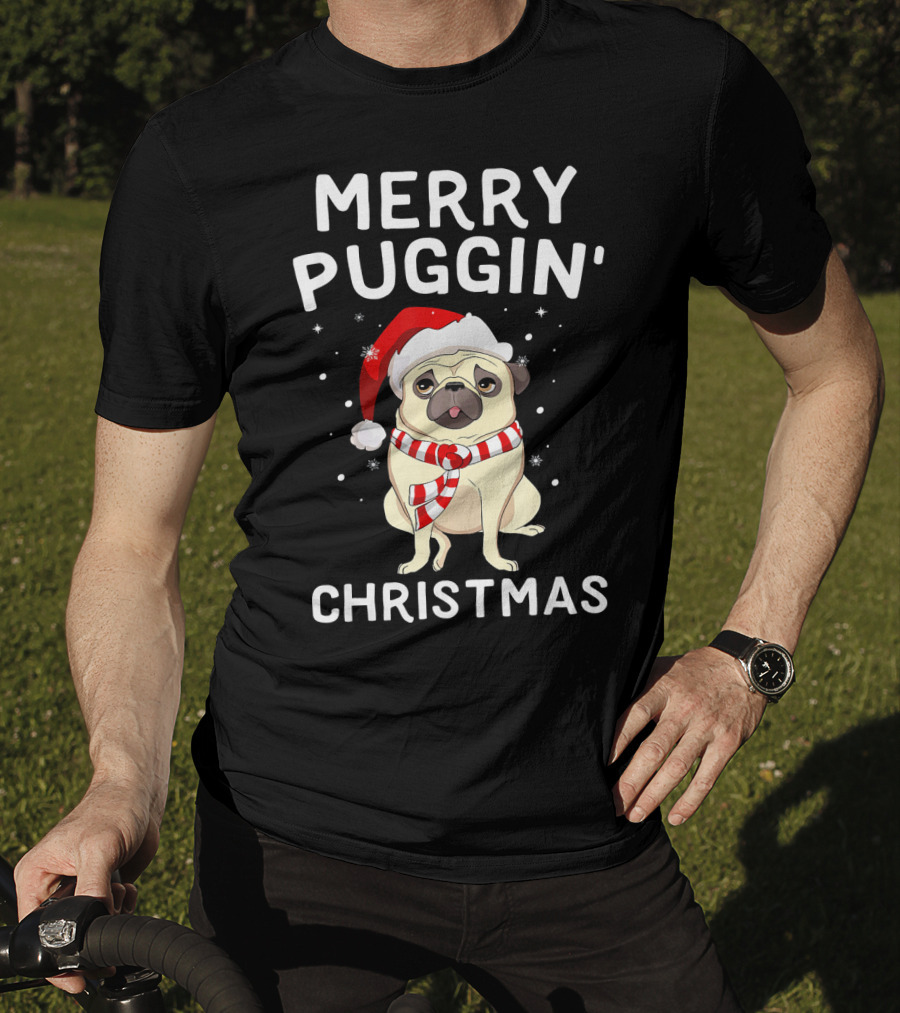 Merry Puggin' Christmas Santa Pug Holiday T-Shirt