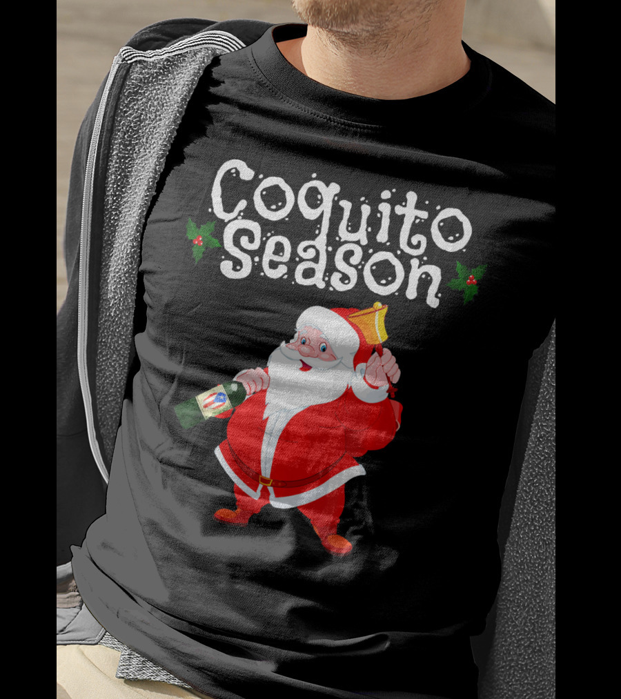 Coquito Season Funny Santa Claus Christmas Puerto Rican T-Shirt