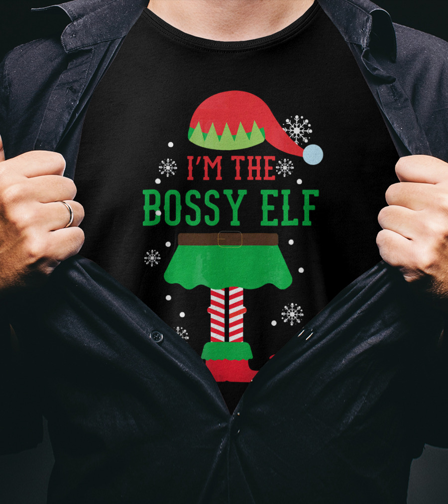 I'm The Bossy Elf Christmas Snowflake T-Shirt