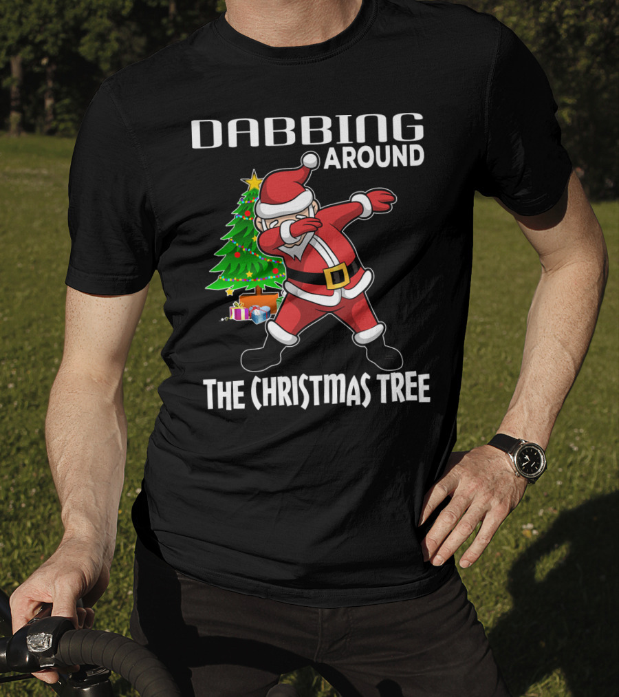 Dabbing Around The Christmas Tree Santa Claus With Presents T-Shirt