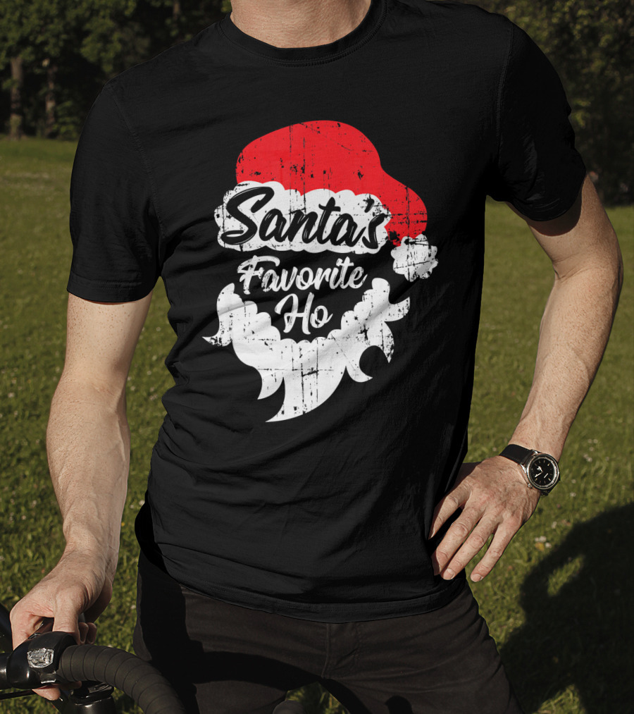 Santa's Favorite Ho Christmas Beard And Hat T-Shirt