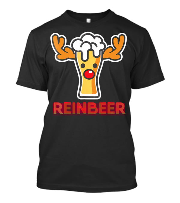 Rein Beer Reindeer With Antlers And Foamy Beer Head T-Shirt