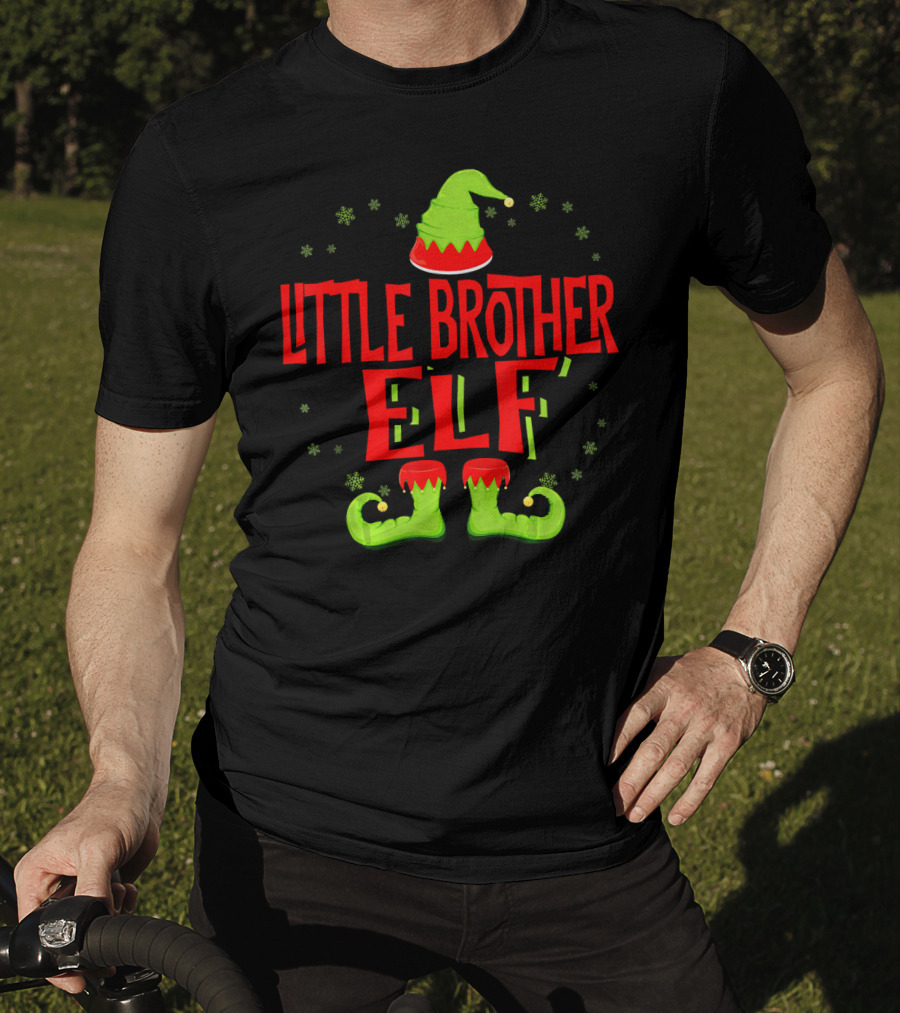Little Brother Elf Matching Family Christmas T-Shirt