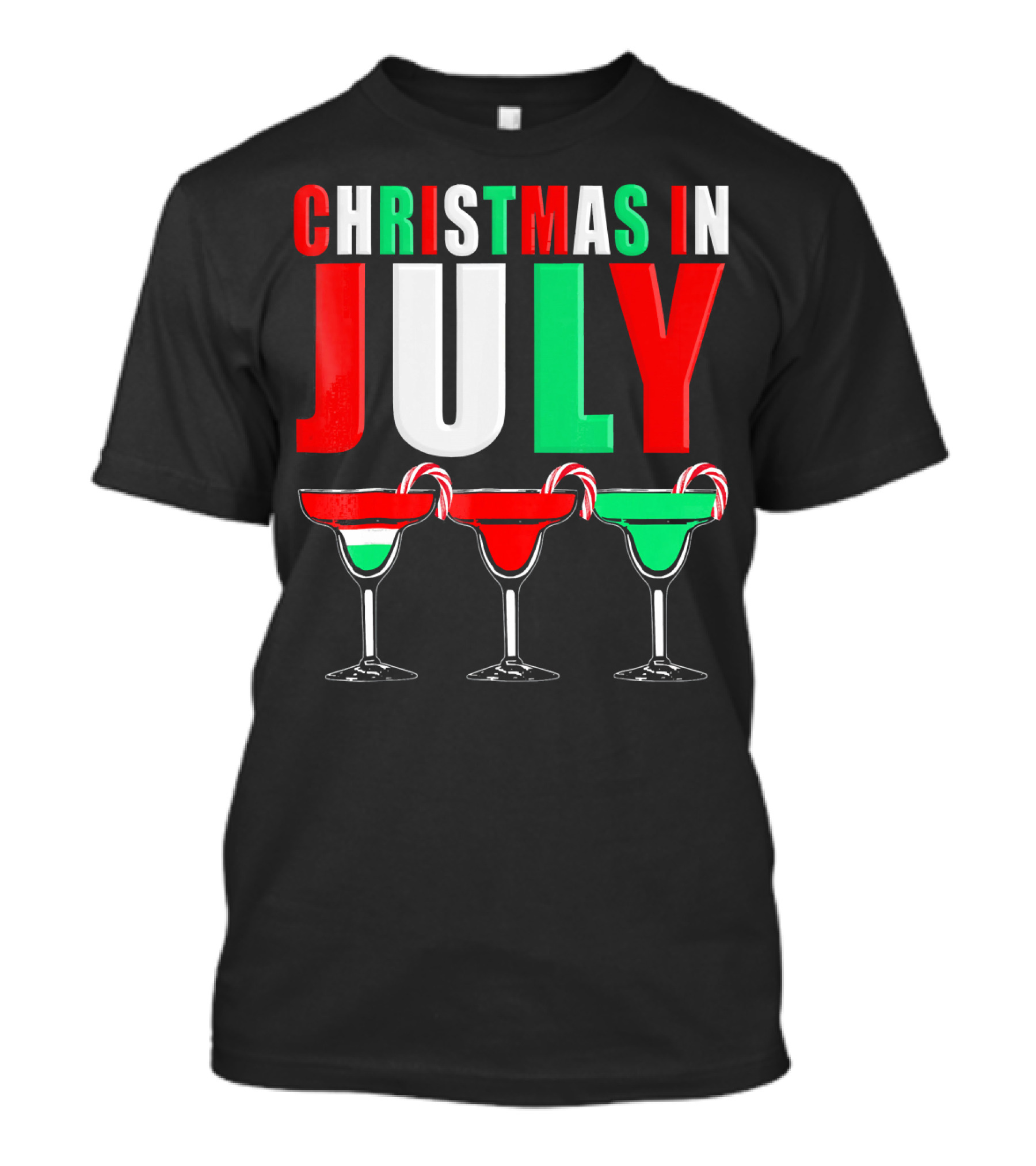 Christmas In July Candy Cane Cocktail Mixed Drinks T-Shirt