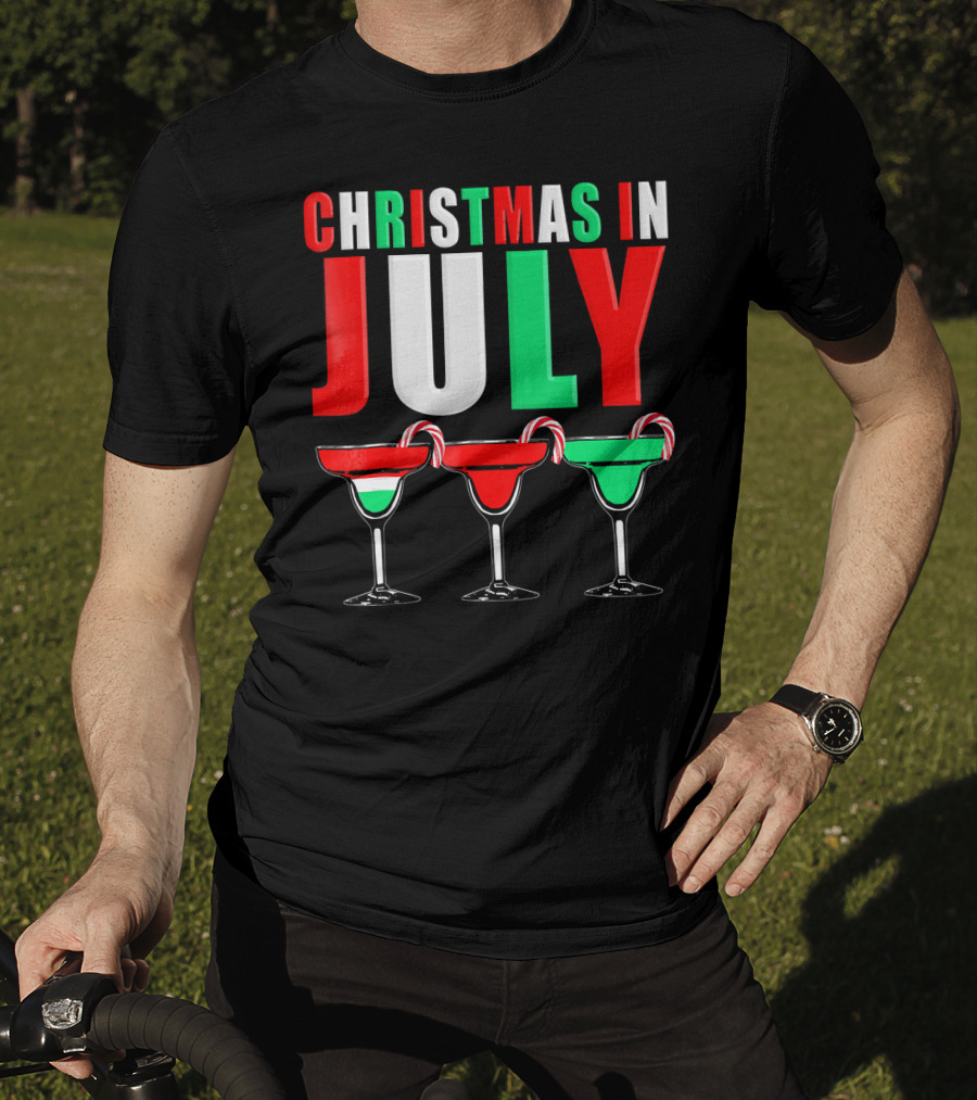 Christmas In July Candy Cane Cocktail Mixed Drinks T-Shirt