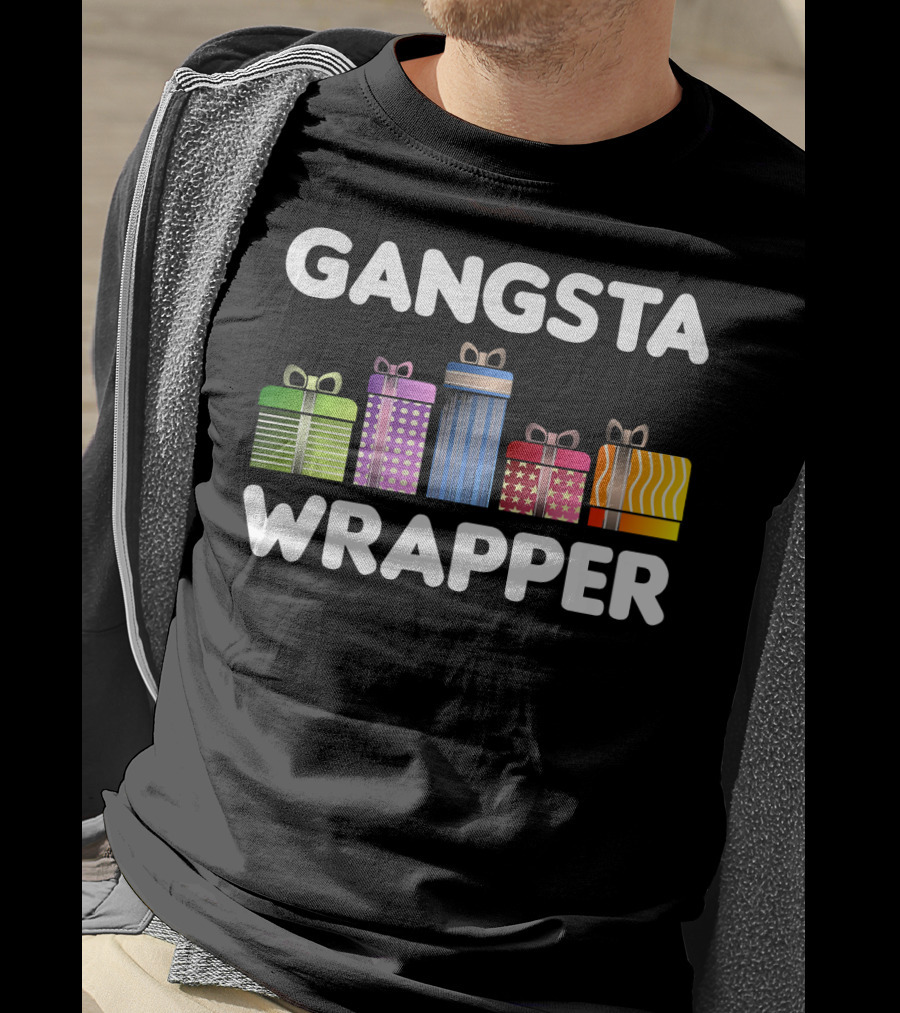 Gangsta Wrapper Funny Christmas Cool Xmas Pun T-Shirt