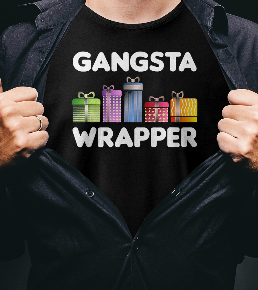 Gangsta Wrapper Funny Christmas Cool Xmas Pun T-Shirt