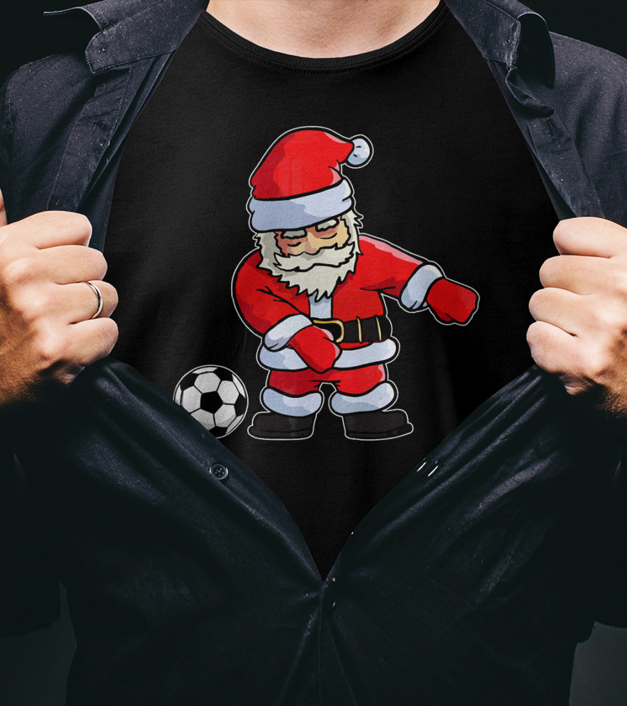 Santa Claus Dancing With Soccer Ball T-Shirt