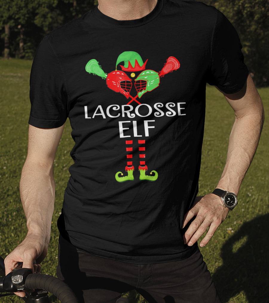 Lacrosse Elf Funny Holiday Sports Lover T-Shirt