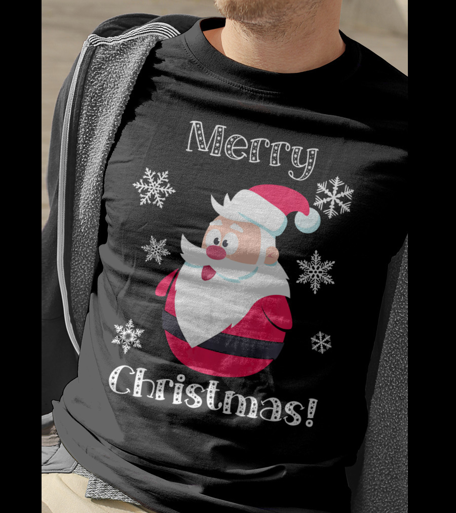 Merry Christmas Santa Claus Cute Snowflakes T-Shirt