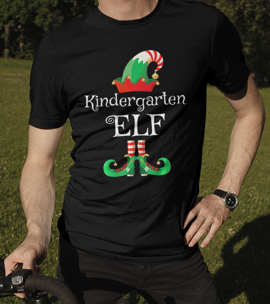 Kindergarten Elf Christmas School Spirit T-Shirt