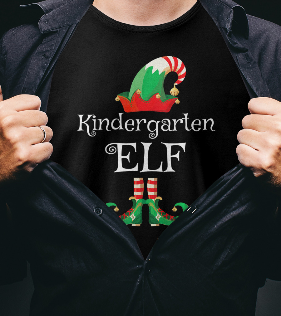 Kindergarten Elf Christmas School Spirit T-Shirt