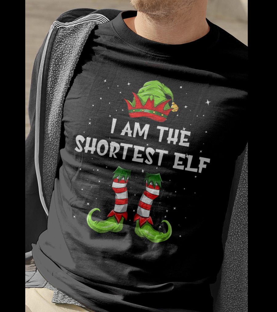 I Am The Shortest Elf Matching Group Chris Festive T-Shirt