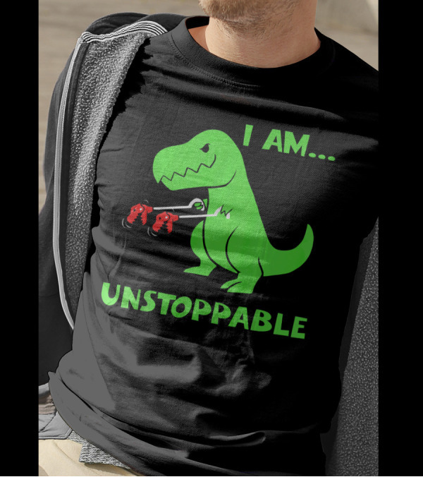 I Am Unstoppable T Rex Dinosaur Boxing Gloves T-Shirt
