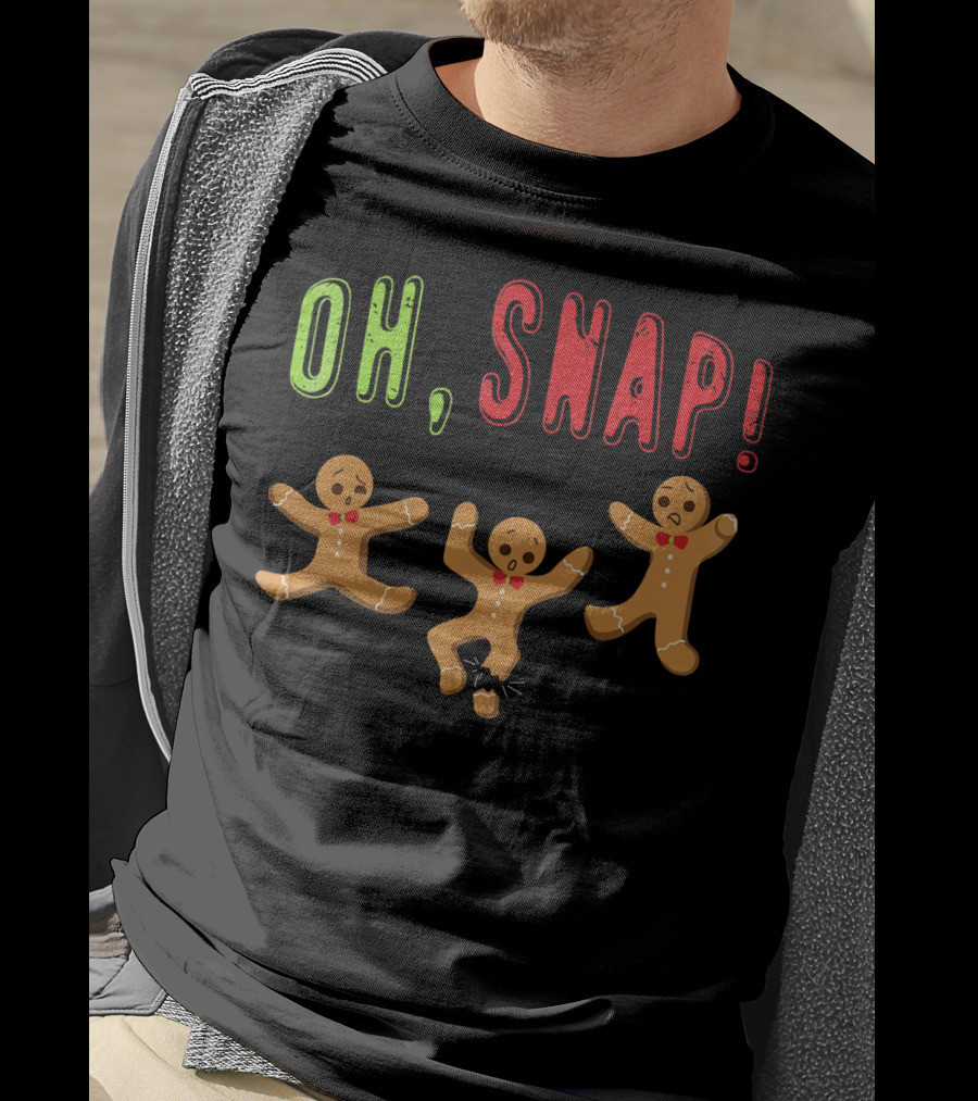 Oh Snap Funny Surprised Gingerbread Trio T-Shirt