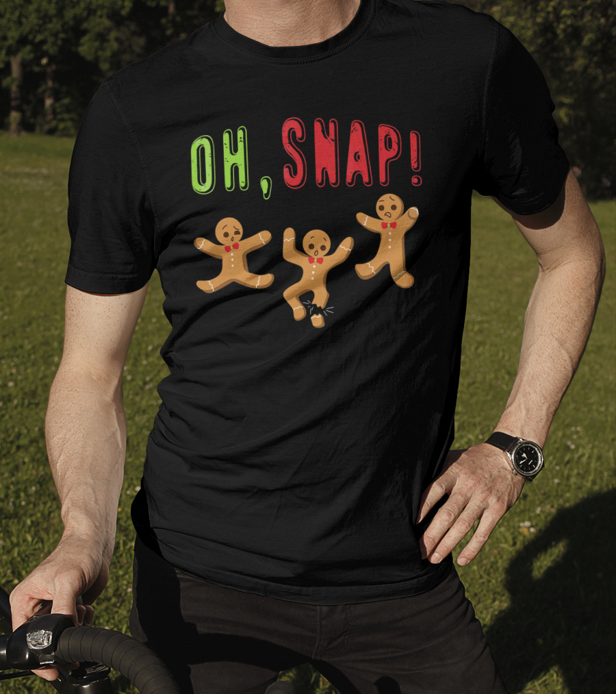 Oh Snap Funny Surprised Gingerbread Trio T-Shirt
