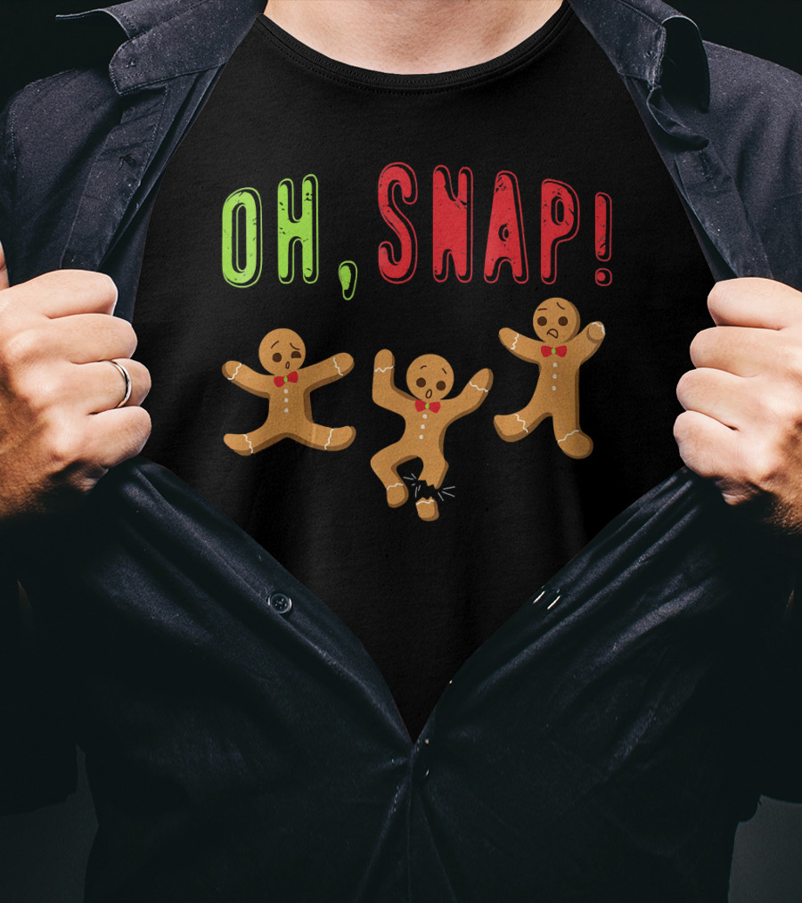 Oh Snap Funny Surprised Gingerbread Trio T-Shirt