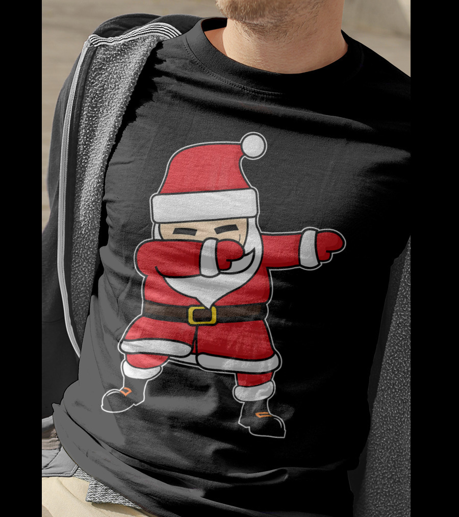 Dabbing Santa Claus Funny Christmas Pose T-Shirt