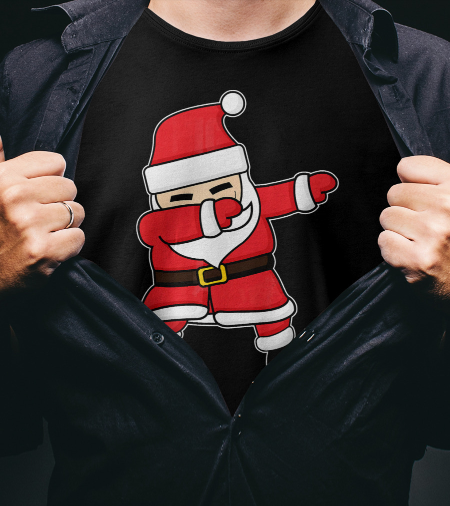 Dabbing Santa Claus Funny Christmas Pose T-Shirt
