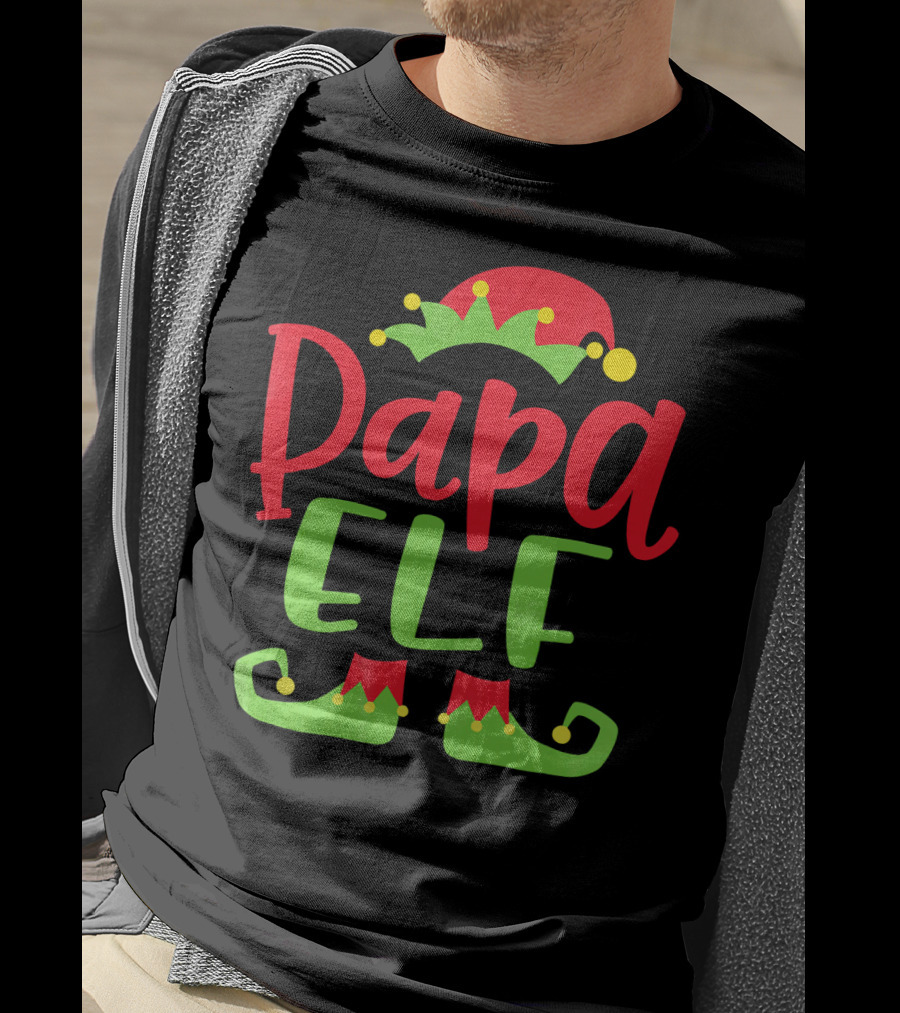 Papa Elf Christmas Match Holiday Humor T-Shirt