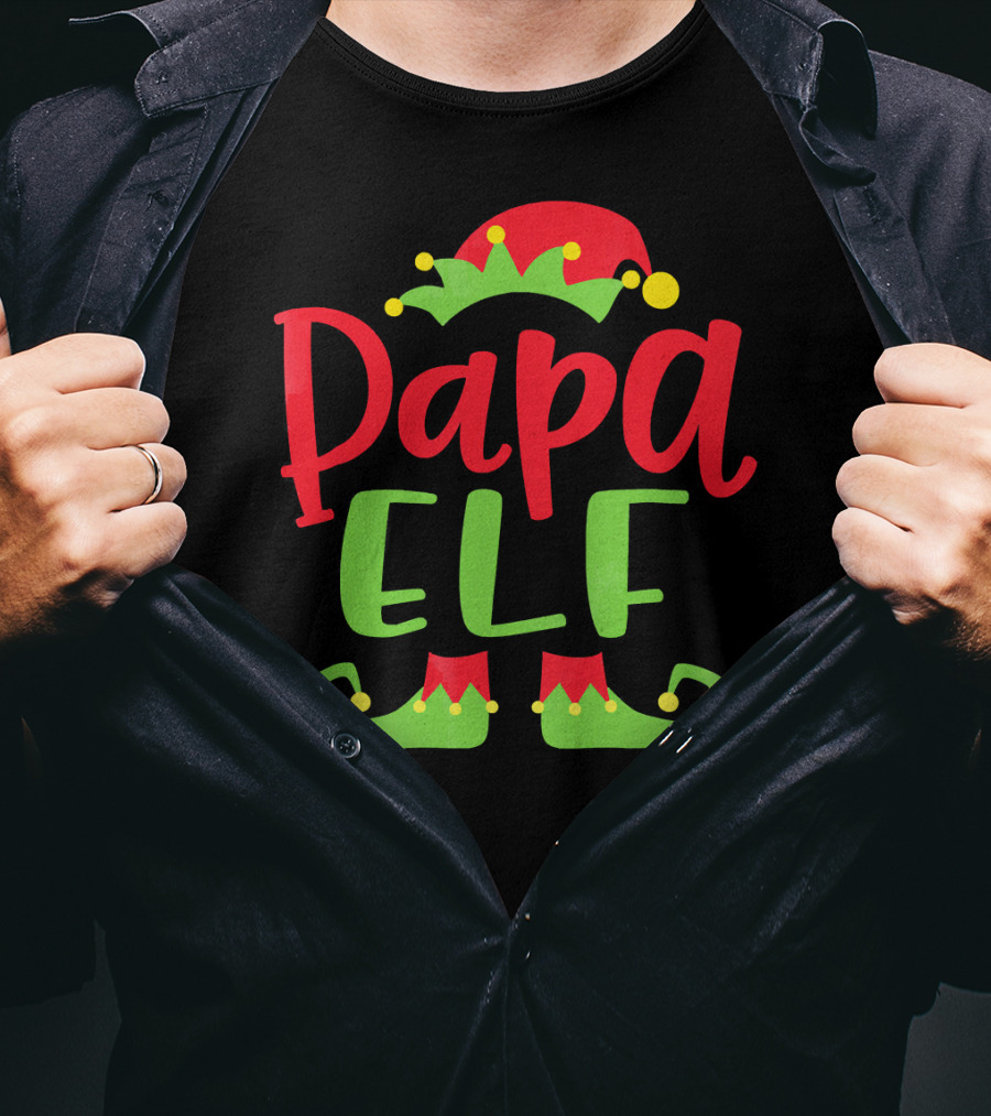 Papa Elf Christmas Match Holiday Humor T-Shirt