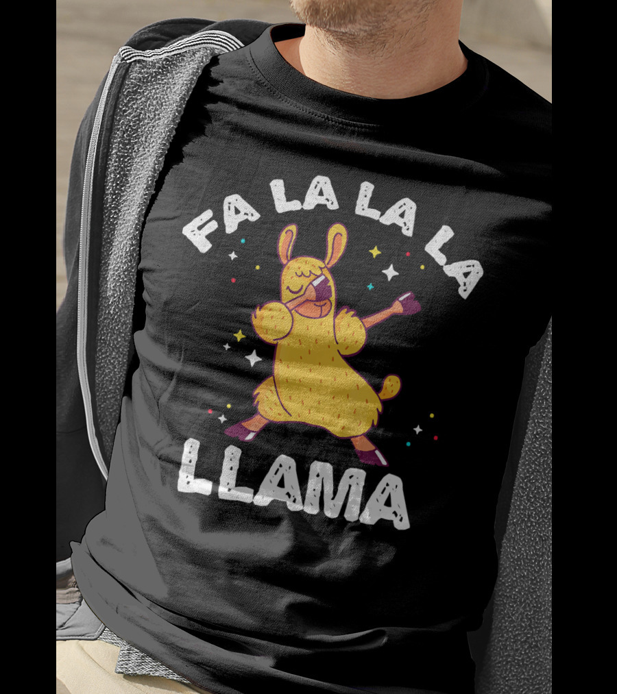 FA LA LA LA Llama Dabbing Xmas T-Shirt