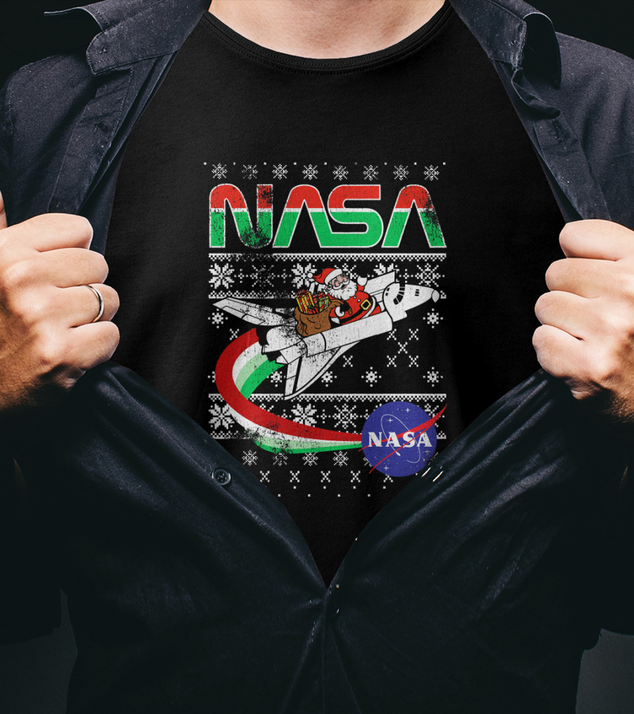 NASA Santa Sleigh Rocket Christmas Extravaganza T-Shirt