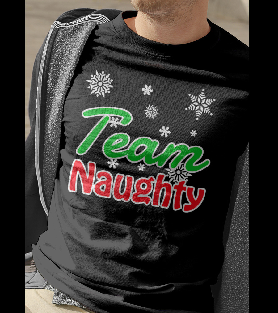 Team Naughty Santa Family Snowflakes T-Shirt
