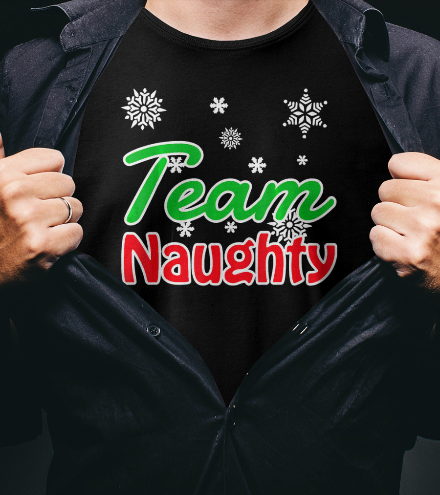 Team Naughty Santa Family Snowflakes T-Shirt