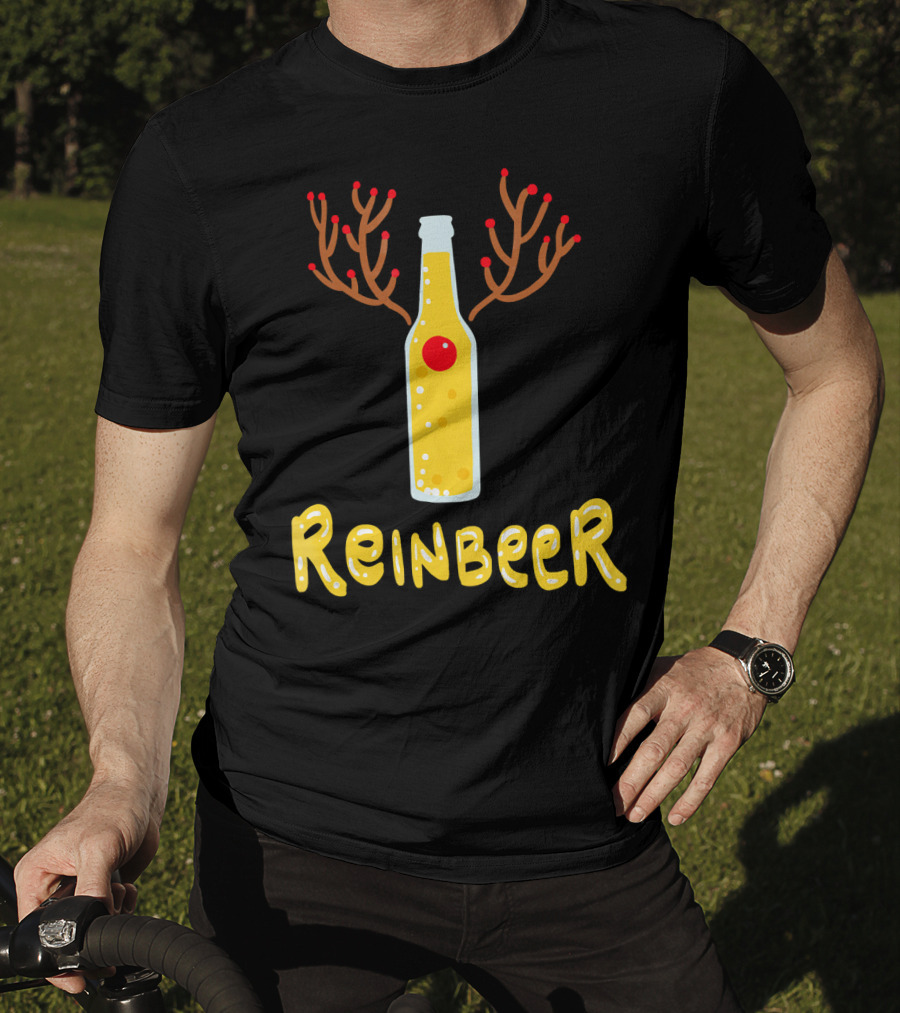 Reindeer Reinbeer Antler Bottle T-Shirt