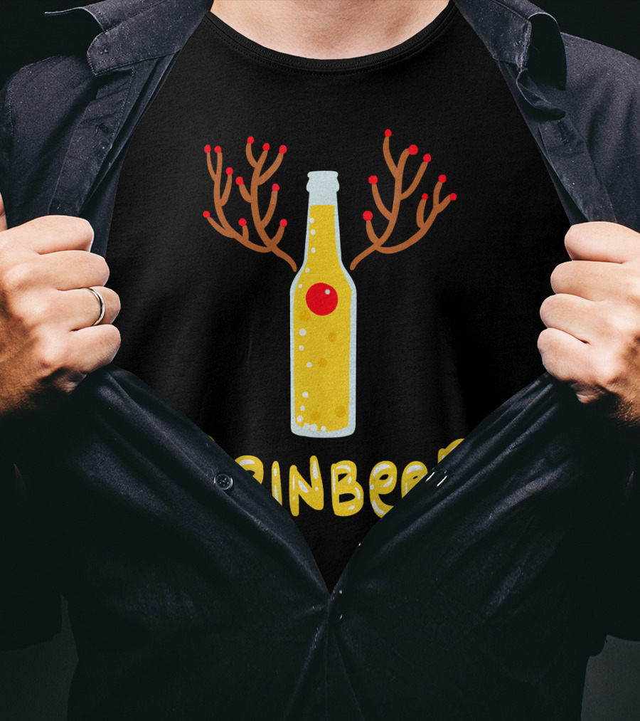 Reindeer Reinbeer Antler Bottle T-Shirt