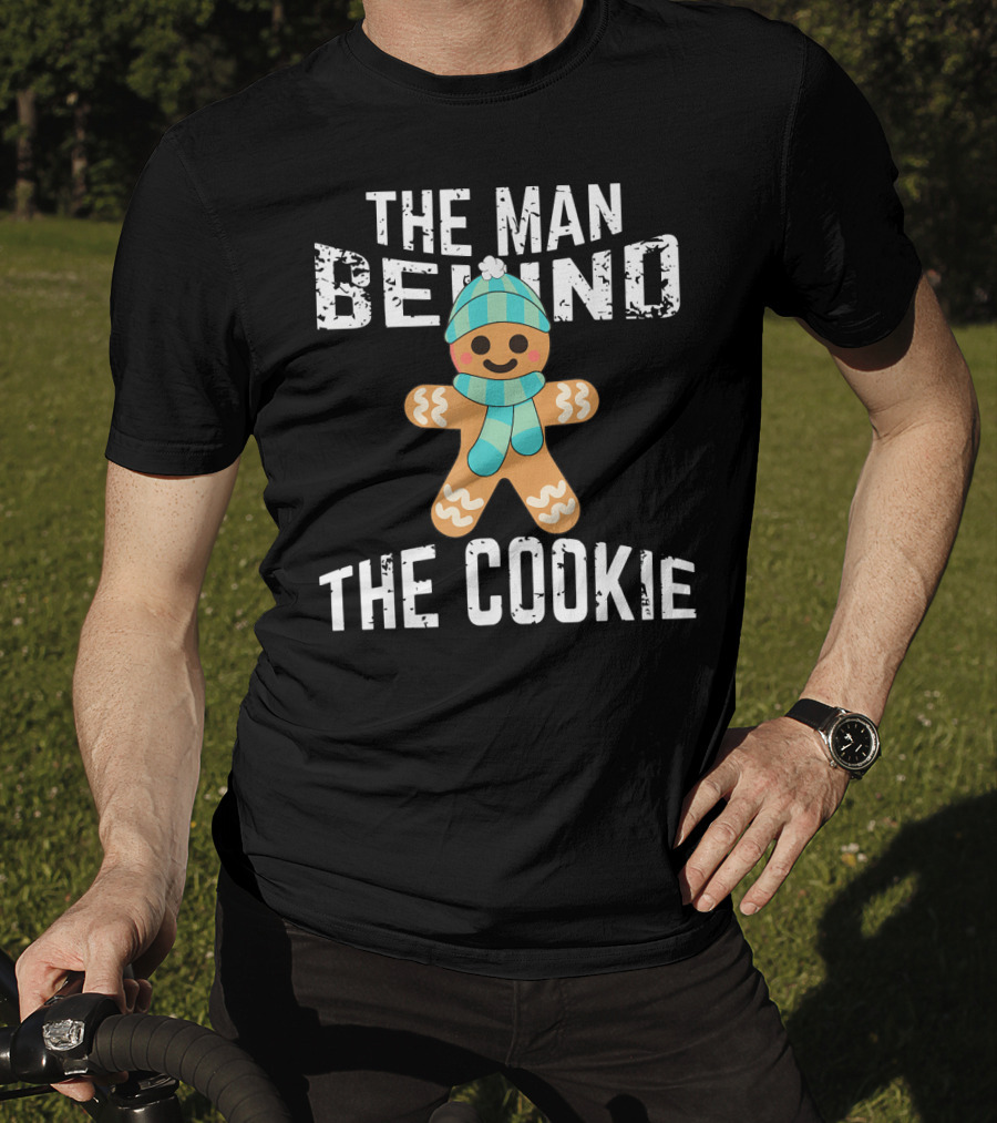 The Man Behind The Cookie Mens Christmas Pregnancy Announcement T-Shirt