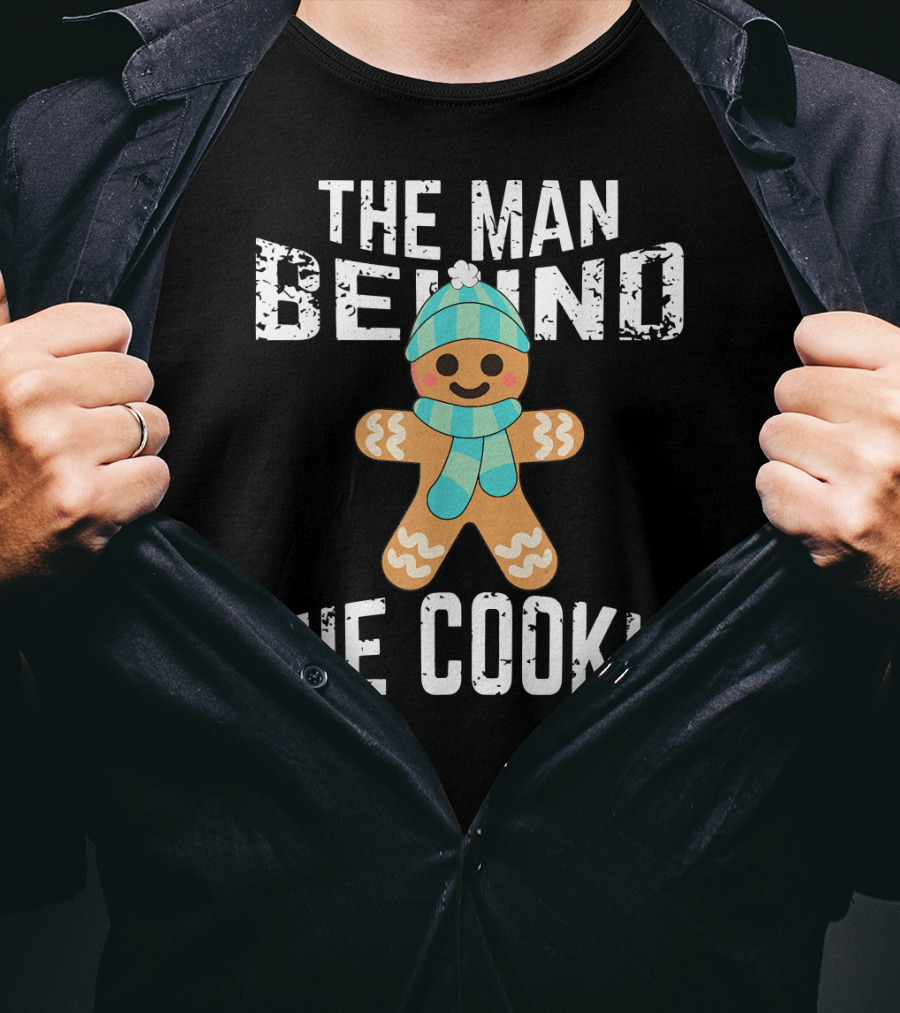 The Man Behind The Cookie Mens Christmas Pregnancy Announcement T-Shirt