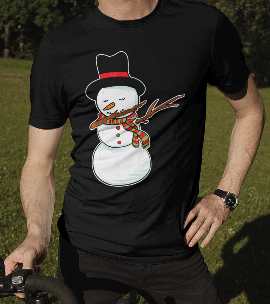 Dabbing Dab Snowman With Hat And Scarf T-Shirt
