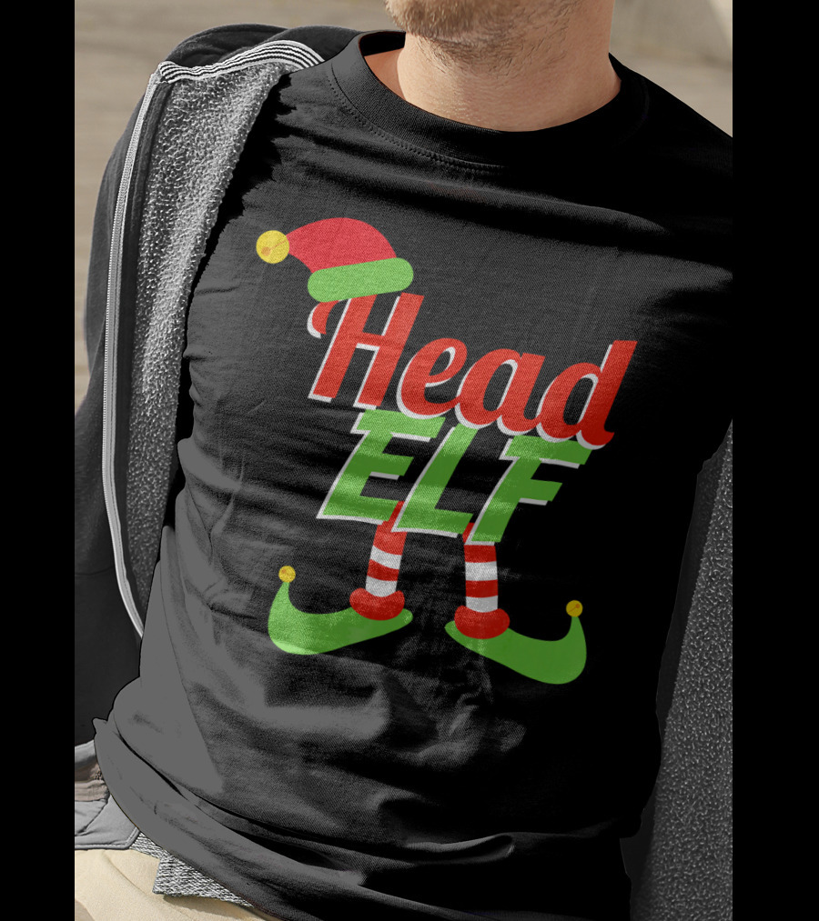 Head Elf Christmas Outfit With Hat And Curled Shoes T-Shirt