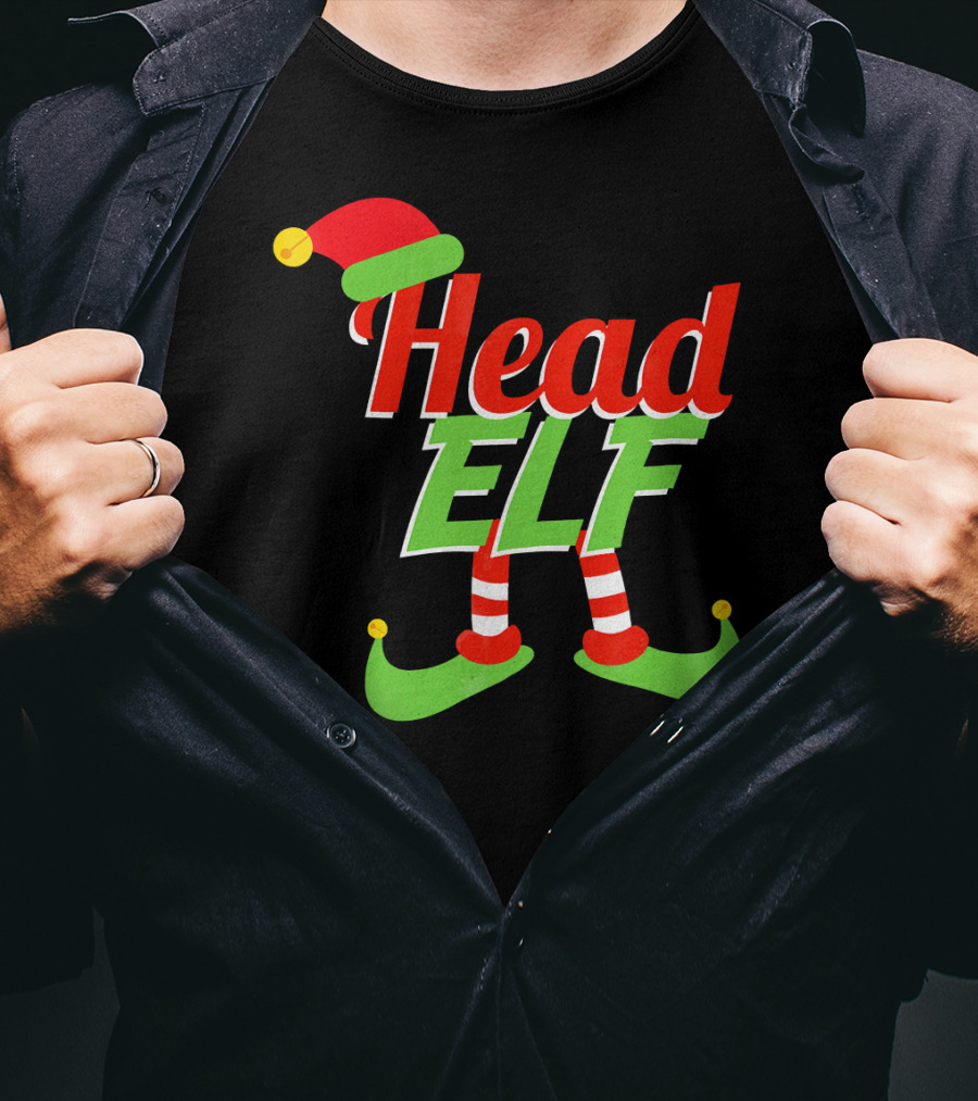 Head Elf Christmas Outfit With Hat And Curled Shoes T-Shirt