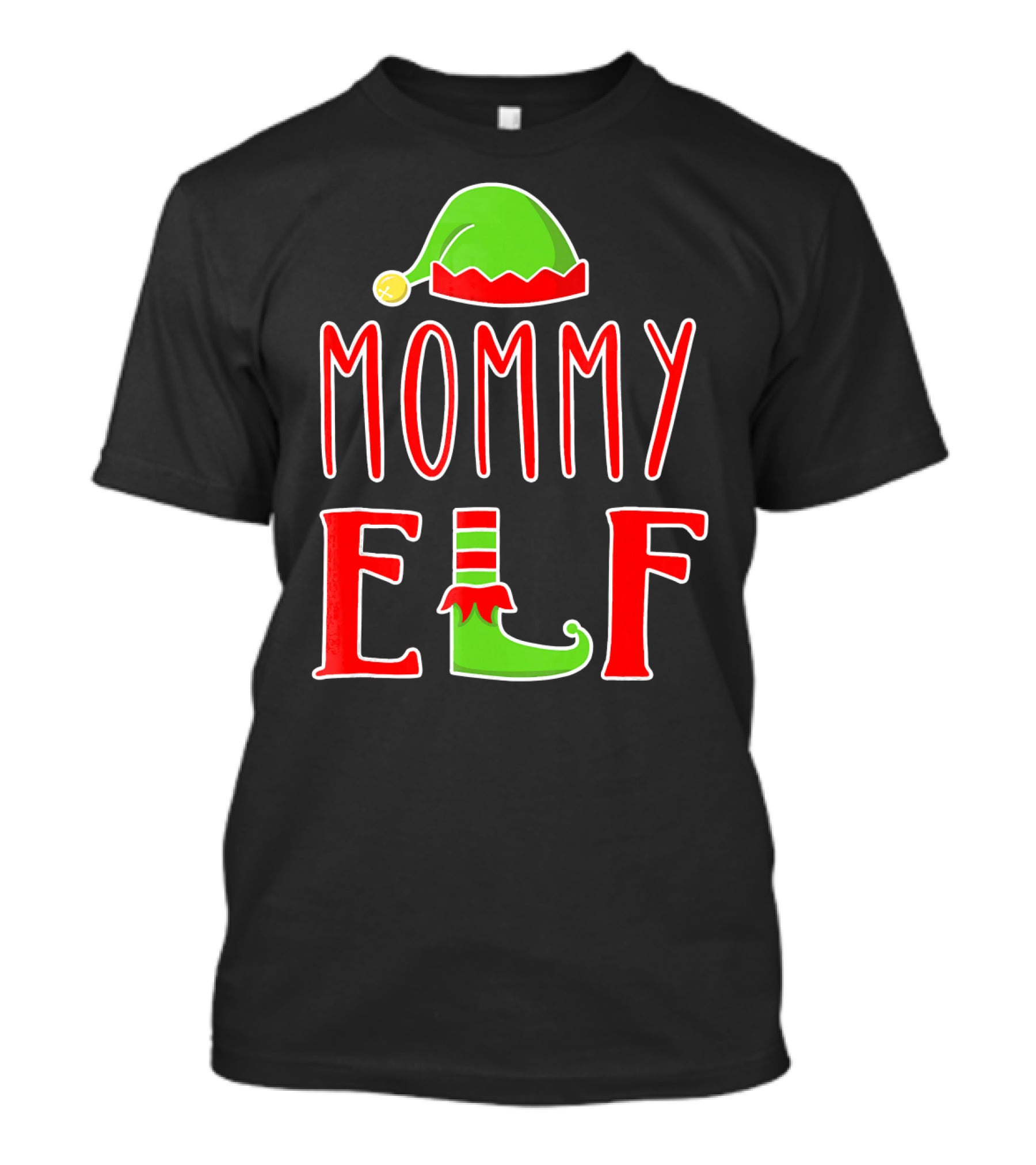 Mommy Elf Christmas Family Matching Hat And Shoe T-Shirt