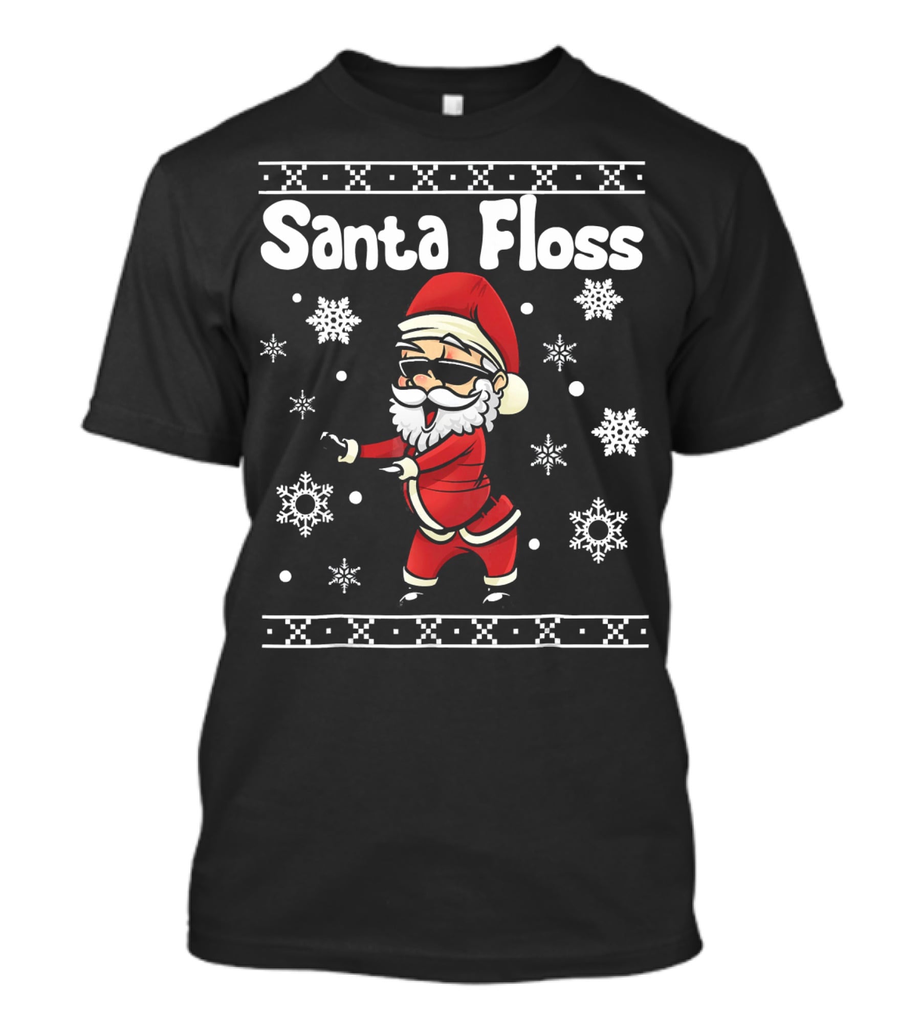 Santa Floss Snowflakes Holiday Dance T-Shirt