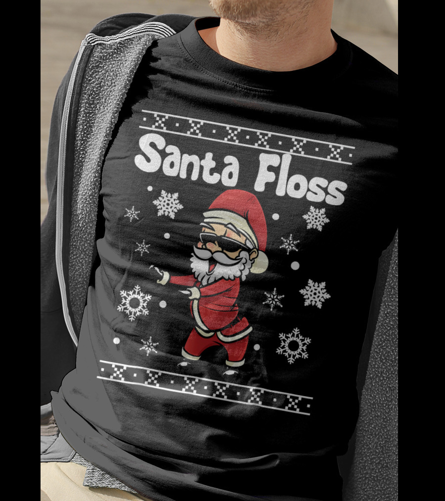 Santa Floss Snowflakes Holiday Dance T-Shirt