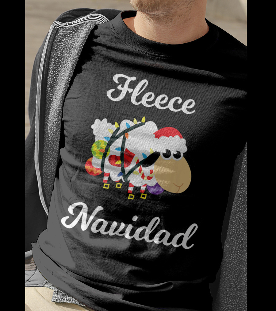Fleece Navidad Funny Feliz Mexican Sheep Christmas Jumper Santa Hat T-Shirt