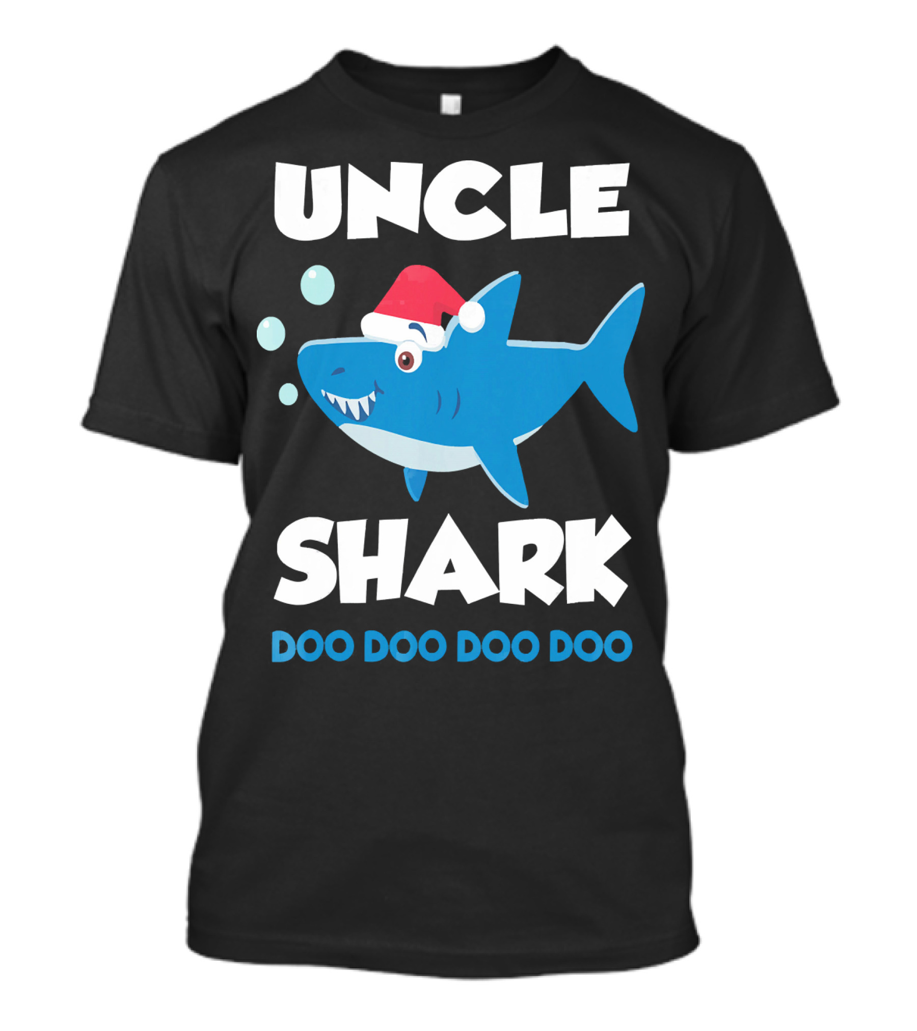 Uncle Shark Doo Doo Doo Doo Christmas Shark Santa Hat T-Shirt