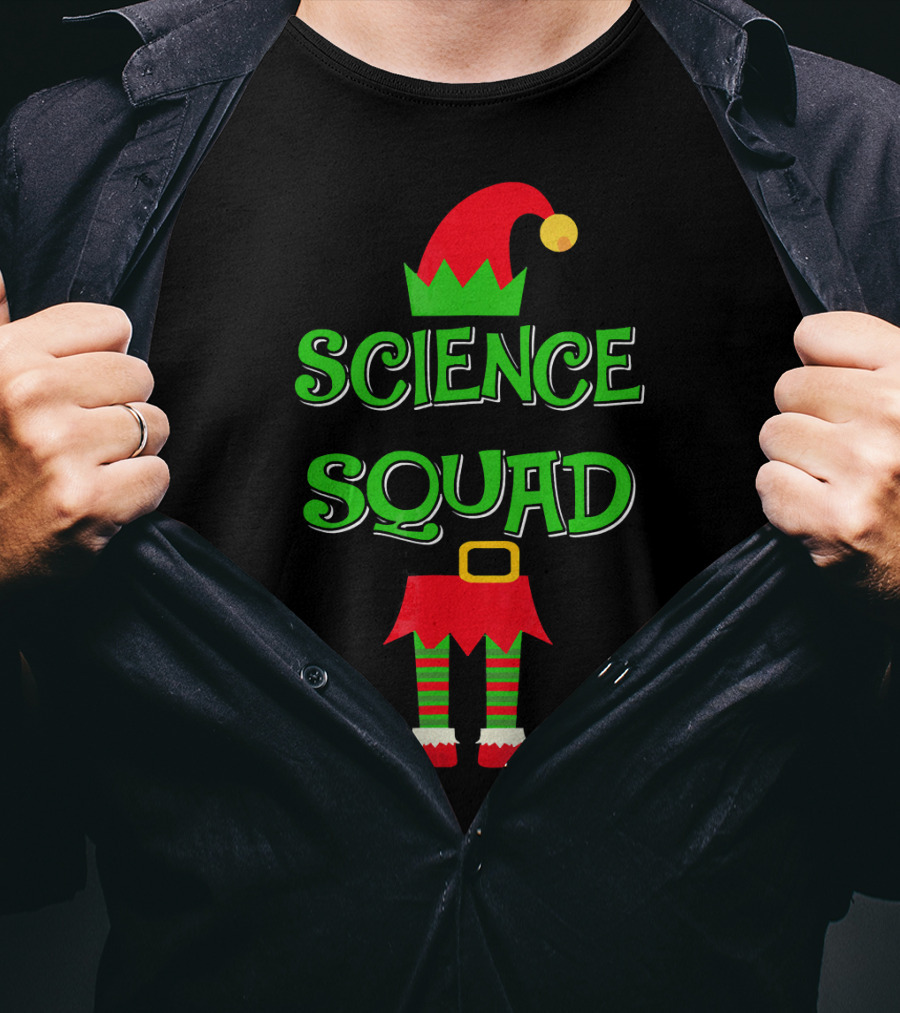 Science Squad Christmas Elf Teacher T-Shirt