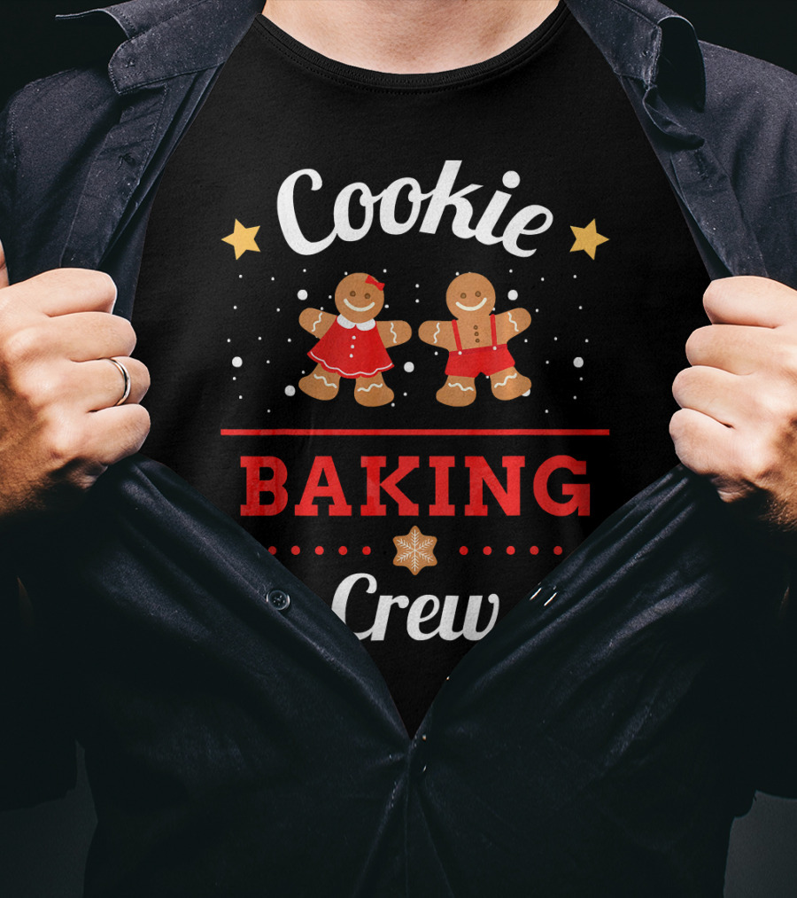 Cookie Baking Crew Gingerbread Christmas Stars T-Shirt