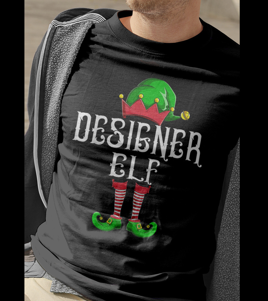 Designer Elf Xmas Elves Festive Holiday T-Shirt