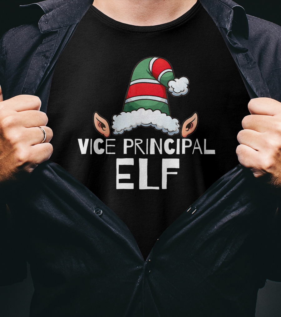 Vice Principal Elf Funny Christmas Holiday T-Shirt